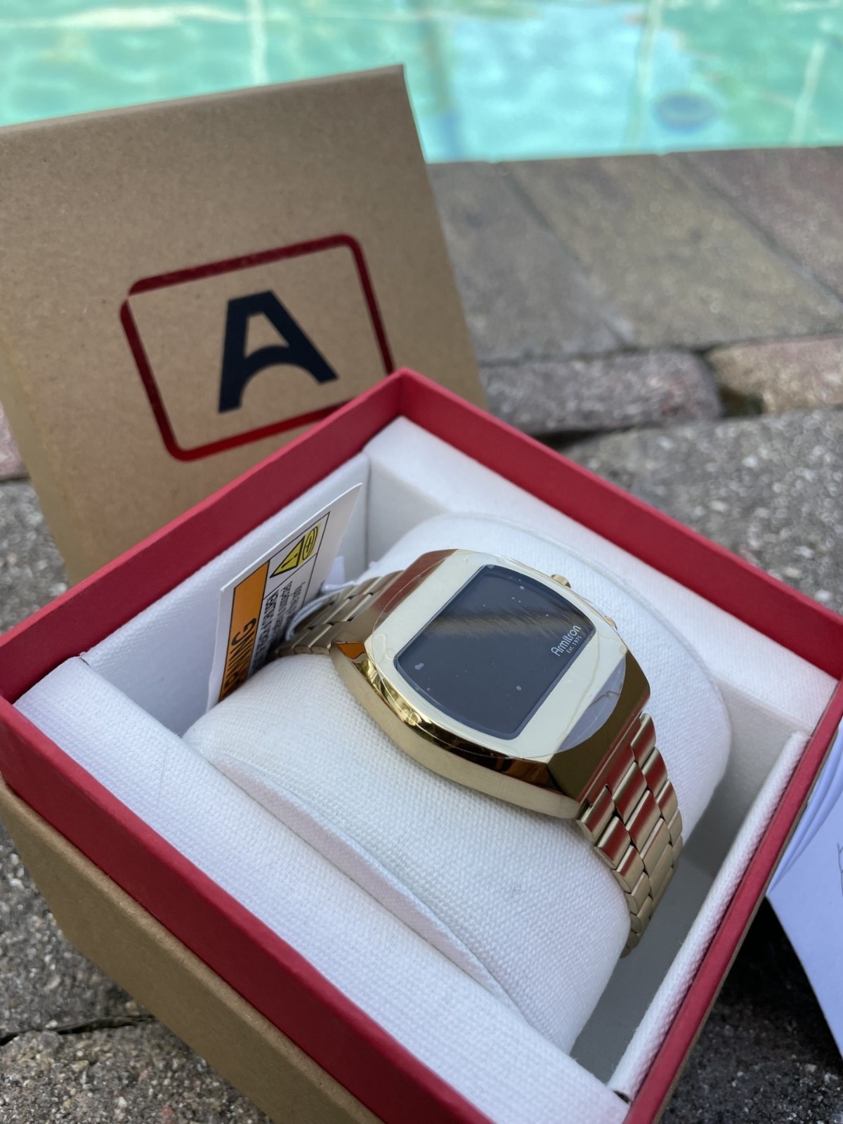 Armitron Unisex Neo-Retro Digital Watch with Stainless Steel Case, green display