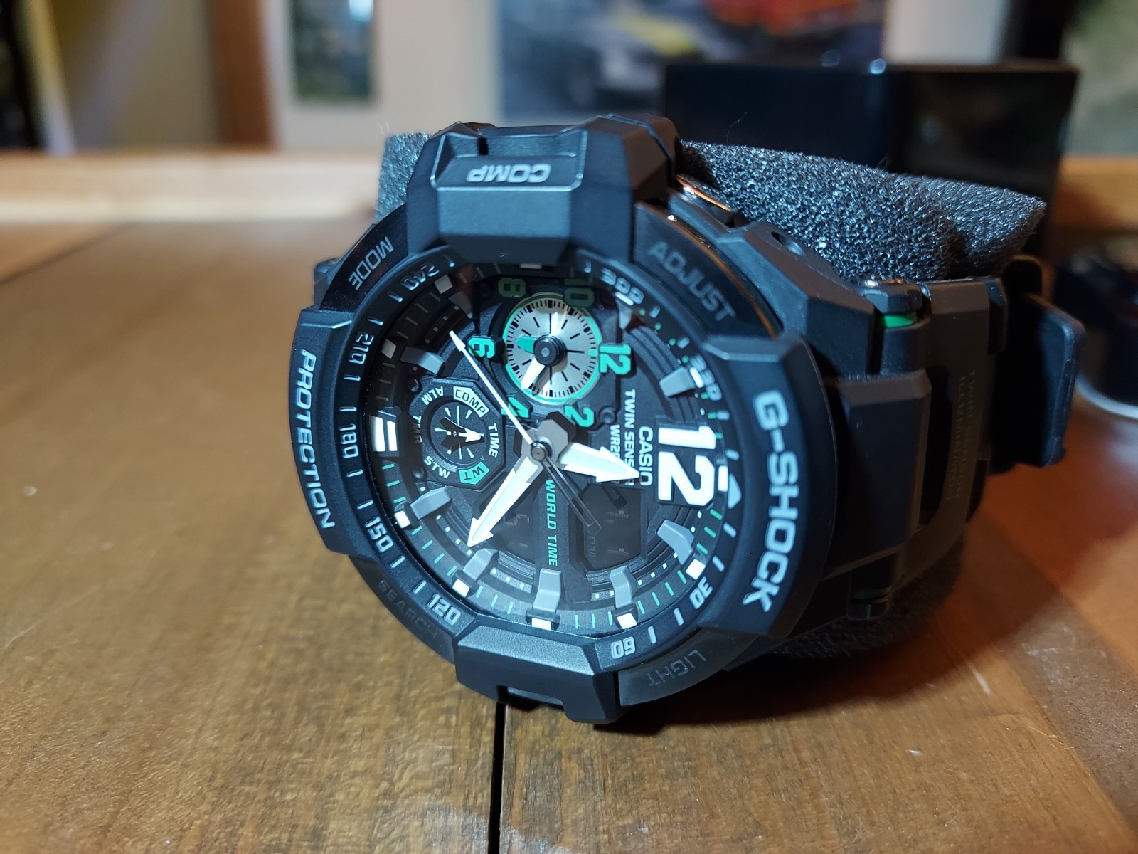 G-Shock GA-1100 Gravitymaster “Master of G” Men’s Watch, Black/Silver/Green- New