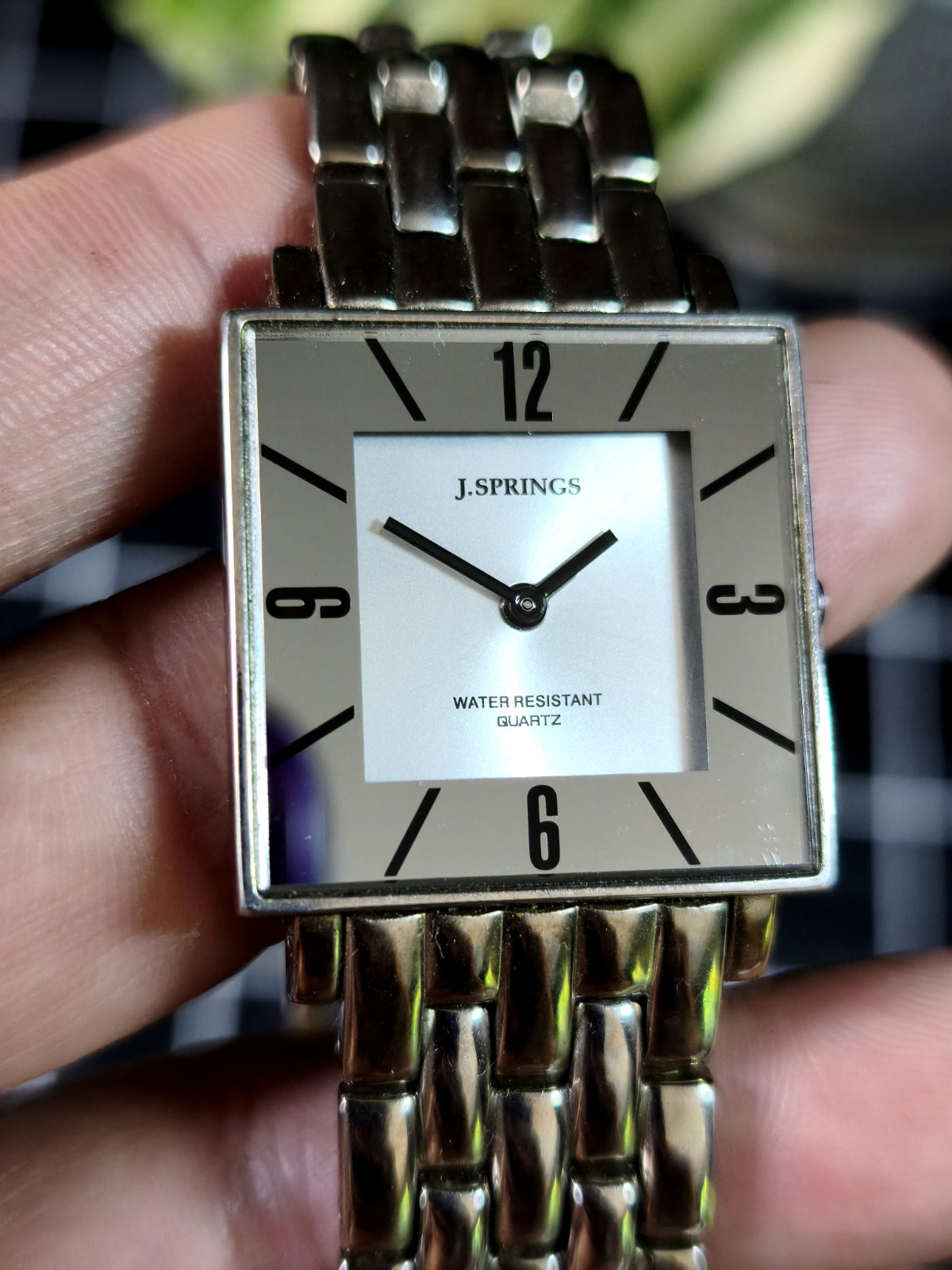 VINTAGE J.SPRINGS BY SEIKO INSTRUMENTS SQUARE MIRROR-DIAL QUARTZ DRESS WATCH