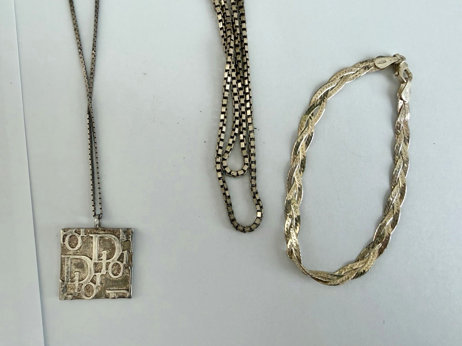 Substantial Vintage 925 Sterling Silver Jewelry Lot 8pcs 114g Necklaces Bracelet