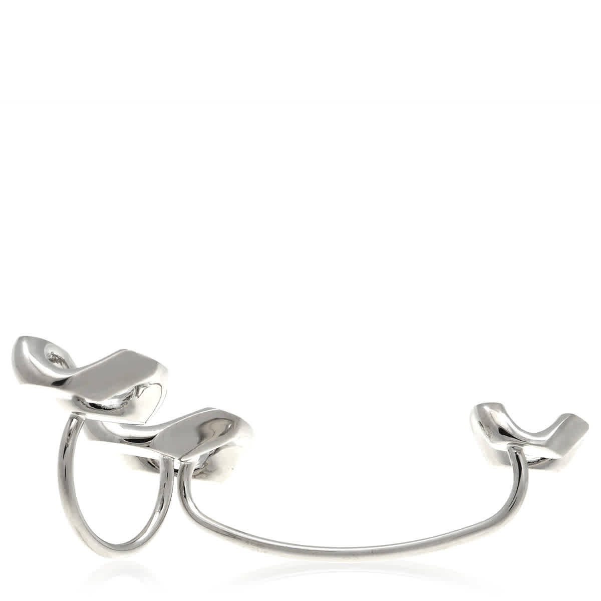 Burberry Chain Link Palladium-Plated Trio Ring