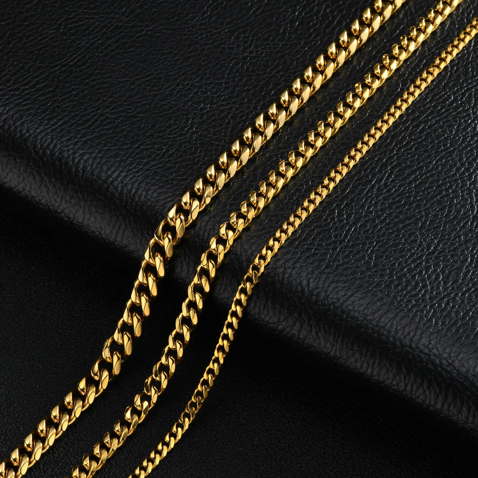 Mens Womens Cuban Link Chain Necklace 5mm Stainless Steel Silver Gold 18-24 in