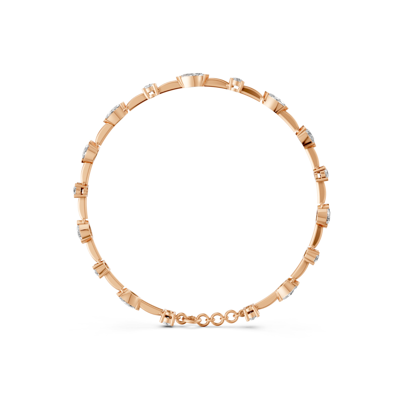 2.86 CT Marquise Lab Grown Diamond Station Chain Bracelet
