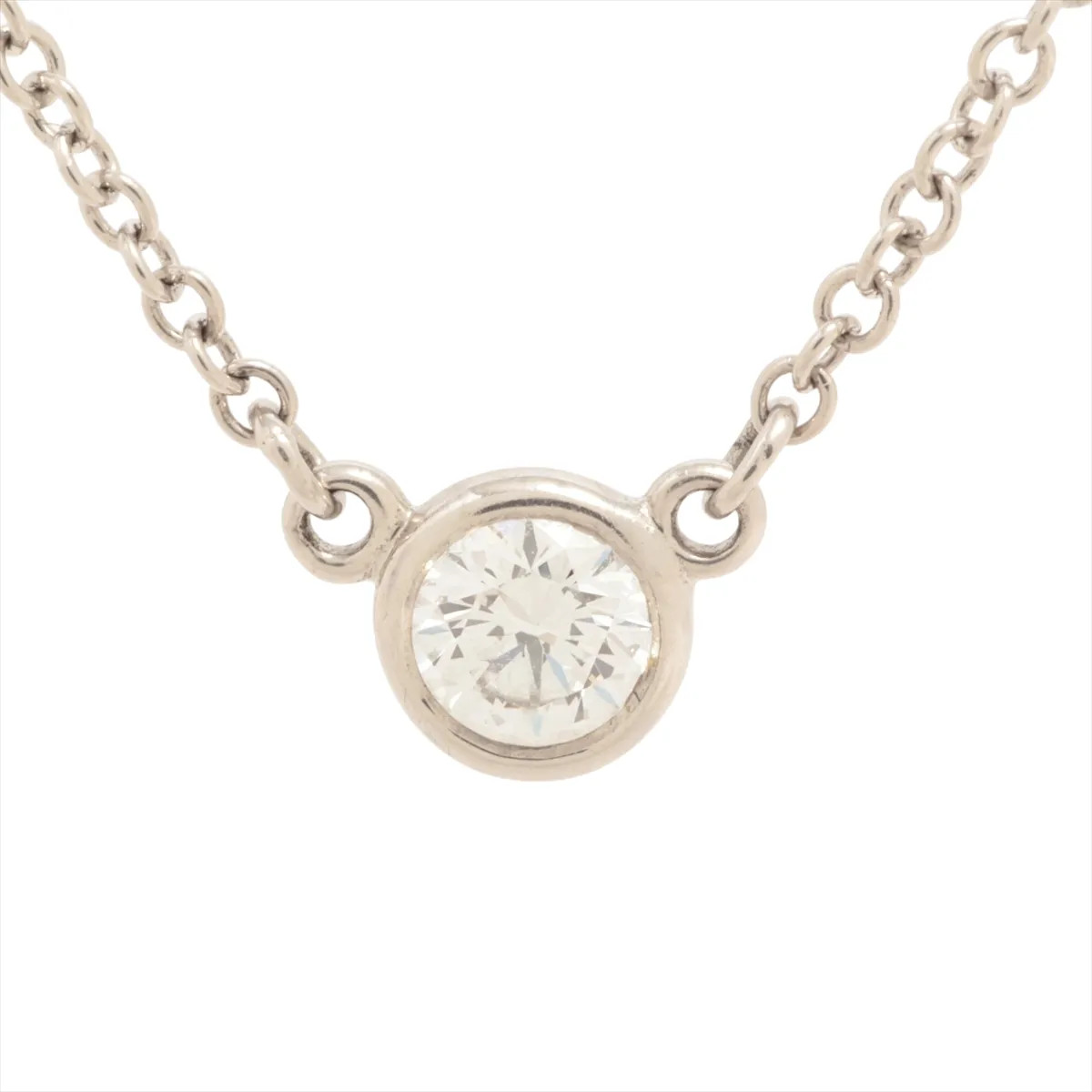 Tiffany By the Yard 1P diamond Necklace Pt950 2.3g Approx. 4.25mm in diameter