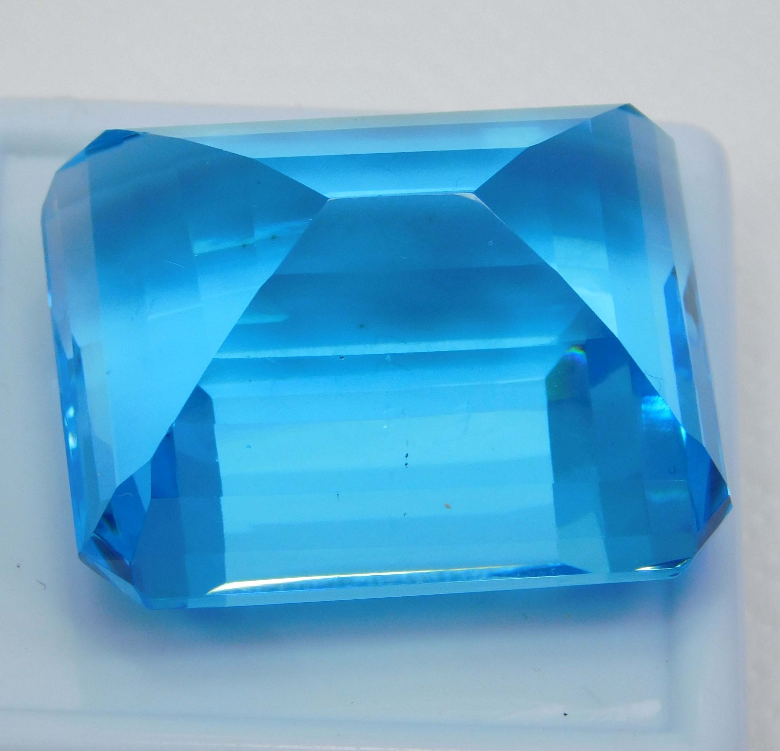 Certified 130.85 Ct Natural Blue Aquamarine Emerald Cut Brazil Rare Gemstone