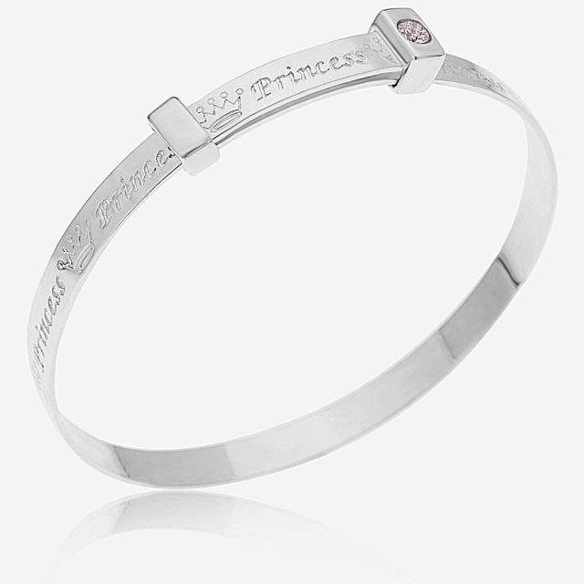 Sterling Silver Baby Girl Bracelet Bangle Baptism Newborn shower Birthday Gift