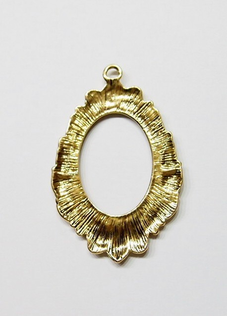 4 of 40x30mm Antique Gold Victorian Deco Beaded Laurel Wreath Pendant Settings