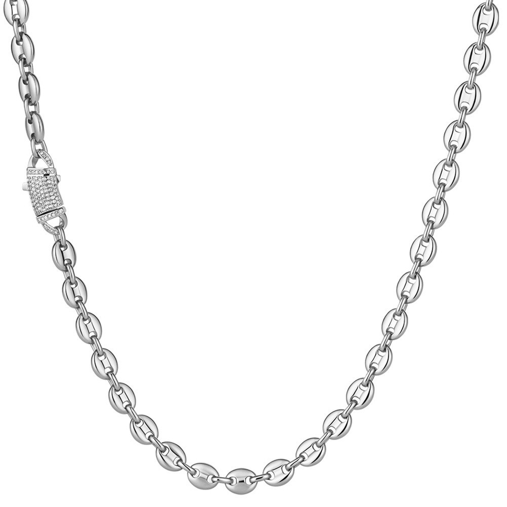Fashion Men Women’s Stainless Steel Coffee Beads Chain Necklace 7mm*60cm
