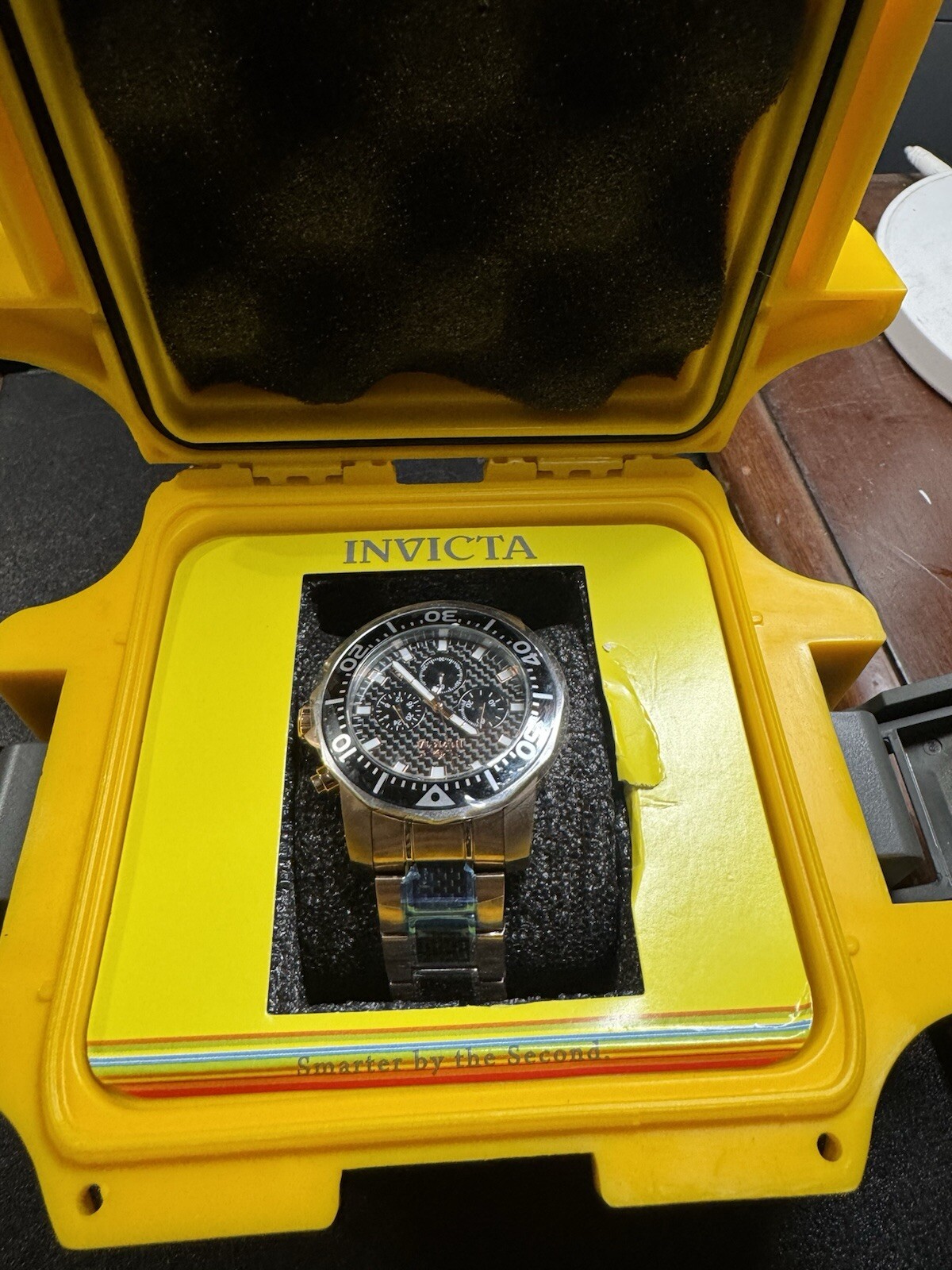 Invicta 17255 45mm Mens Pro Diver Stainless Steel Carbon Fiber Rose Gold Watch