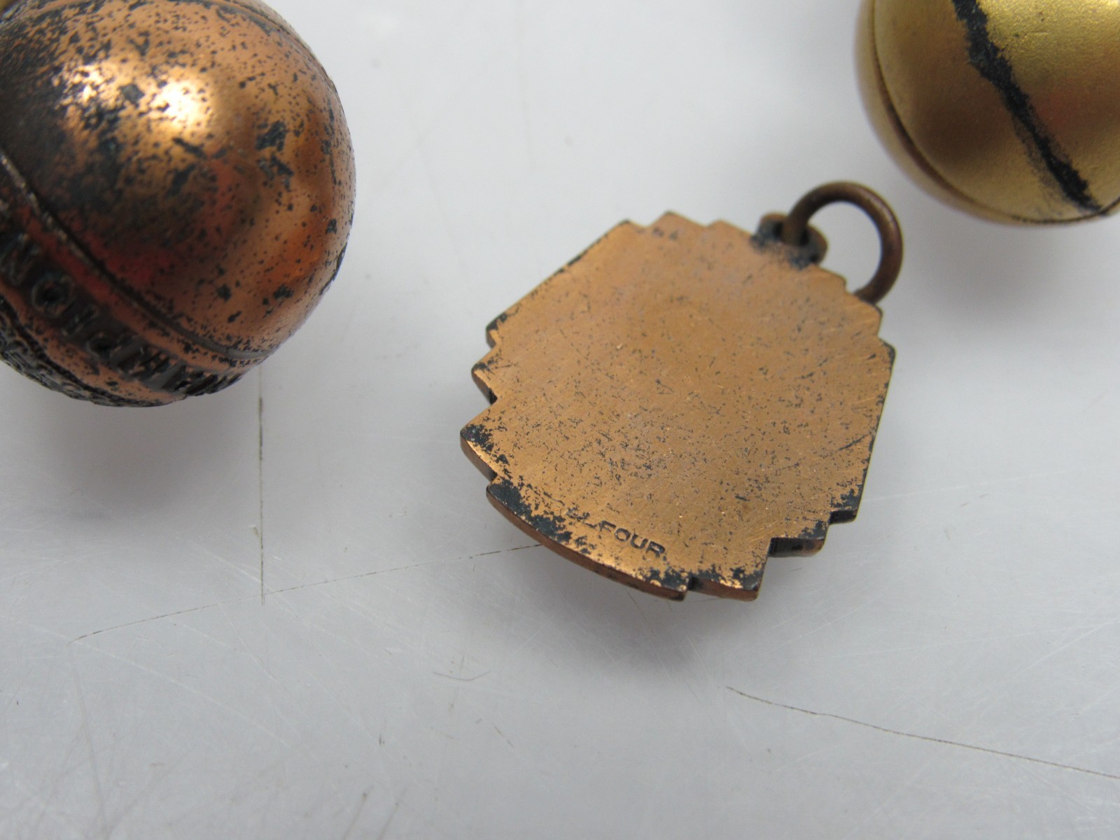 1935 Basketball Champions Charm Pendant Lot X Baseball 1930s Medals Antique Vtg