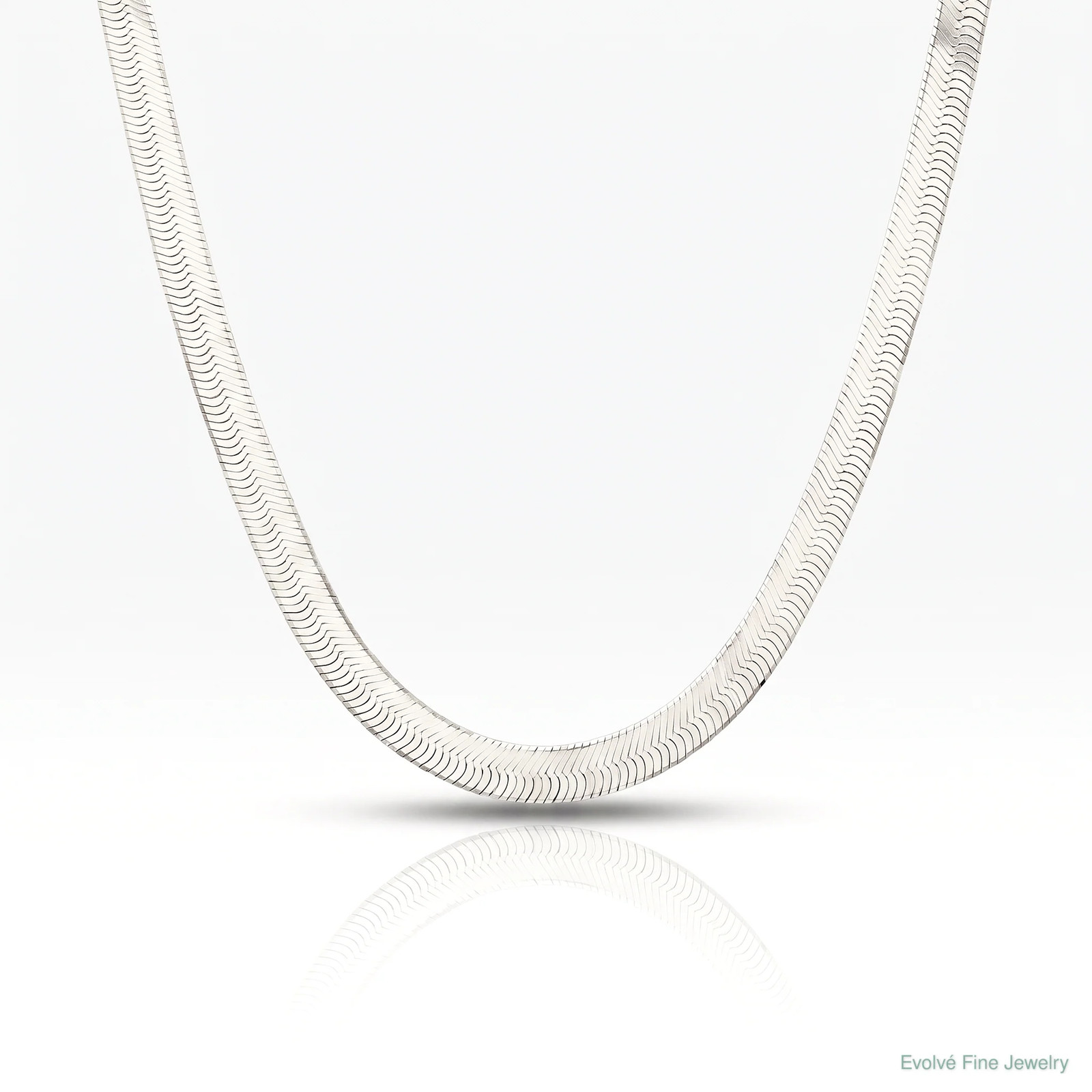 Sterling Silver Rhodium-Plated 10.5mm Magic Herringbone Chain Necklace 18″-24″