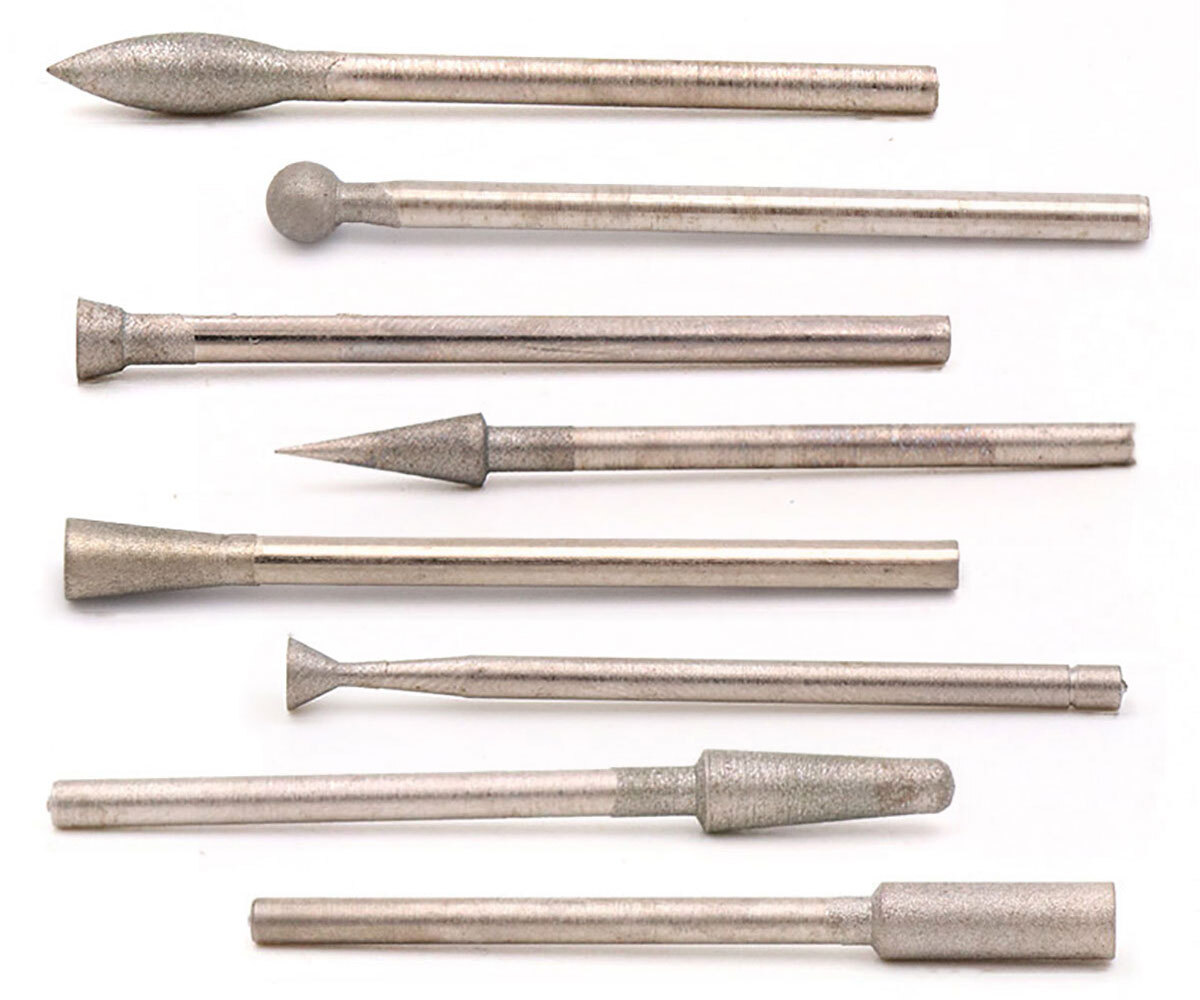10x Diamond Bead Reamer Bit 3/32” Shank Grinding Bits For Lapidary Jewelry