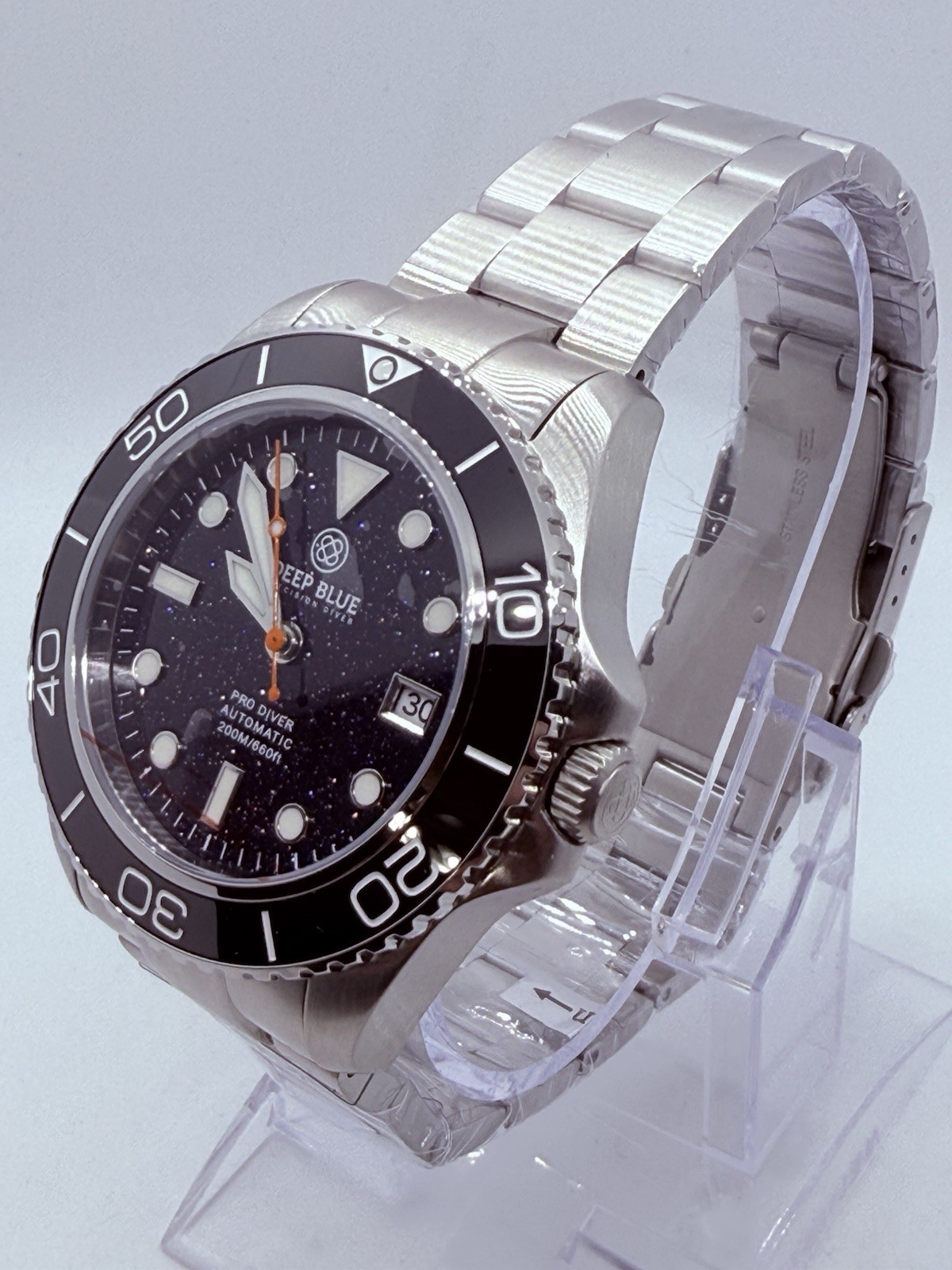 Deep Blue PRO DIVER 200 42.5MM AUTO DIVE WATCH- BLUE SANDSTONE DIAL -NEW‼️