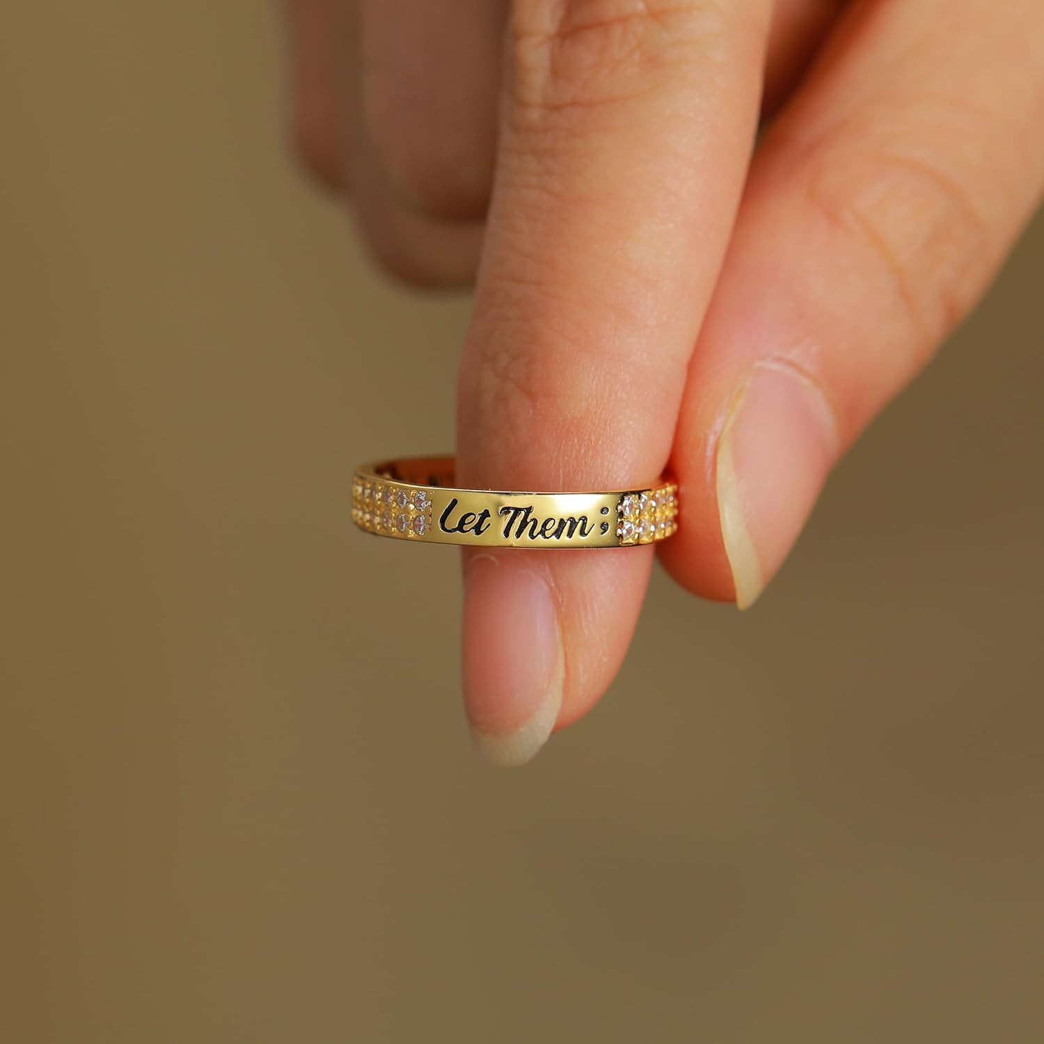 925 Sterling Silver Let Them Ring for Women Men Friendship Rings Self Worth Moti