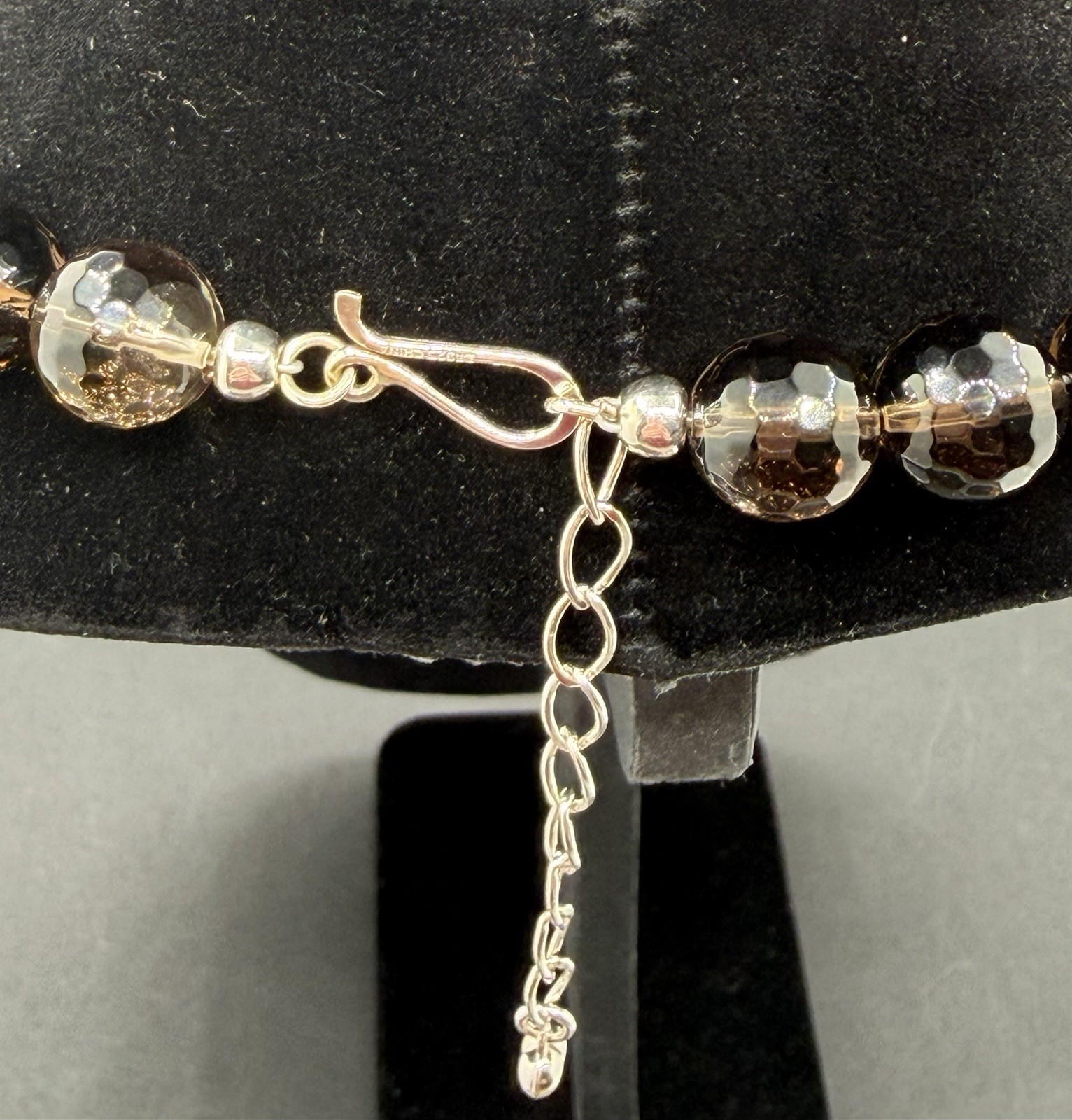 Jay King Sterling Silver Smoky Quartz Beaded Strand Necklace 18-21”