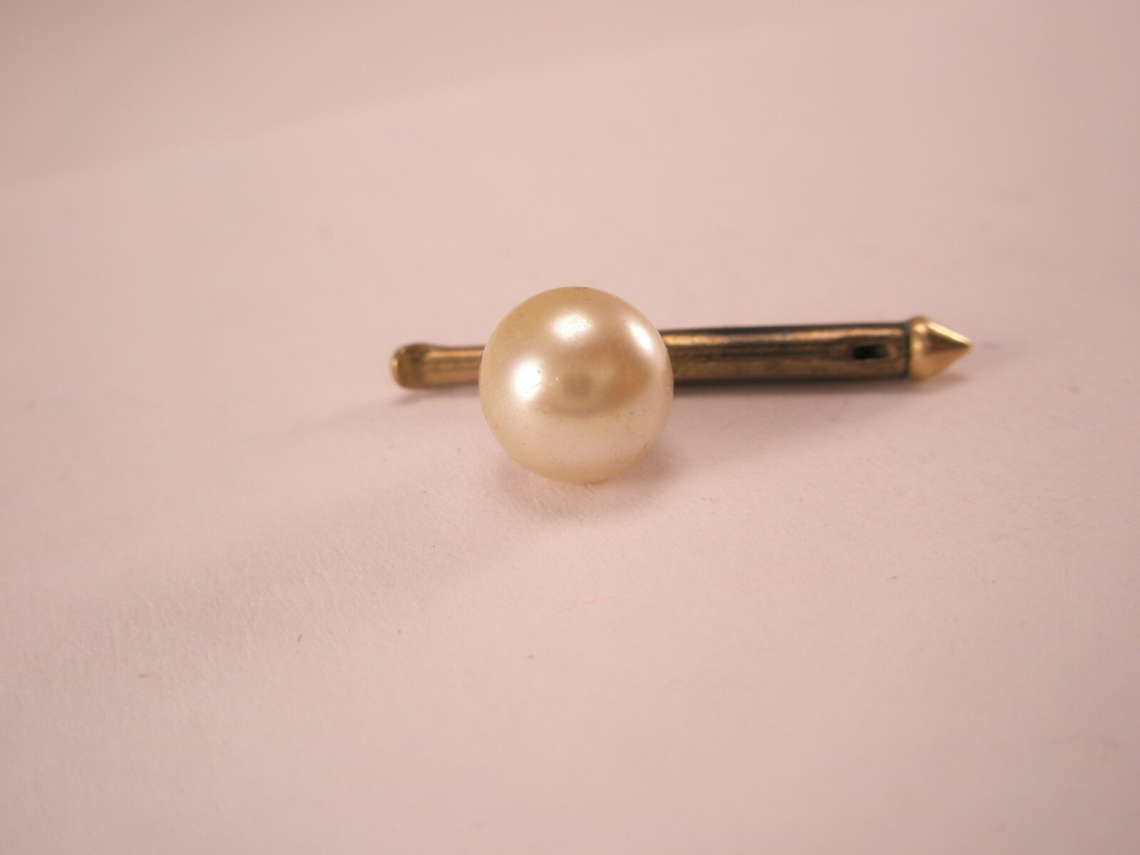 SINGLE (1) 1/4″ Pearl Larter & Sons RGP Gold Plate Vintage Formal Tux Stud f50