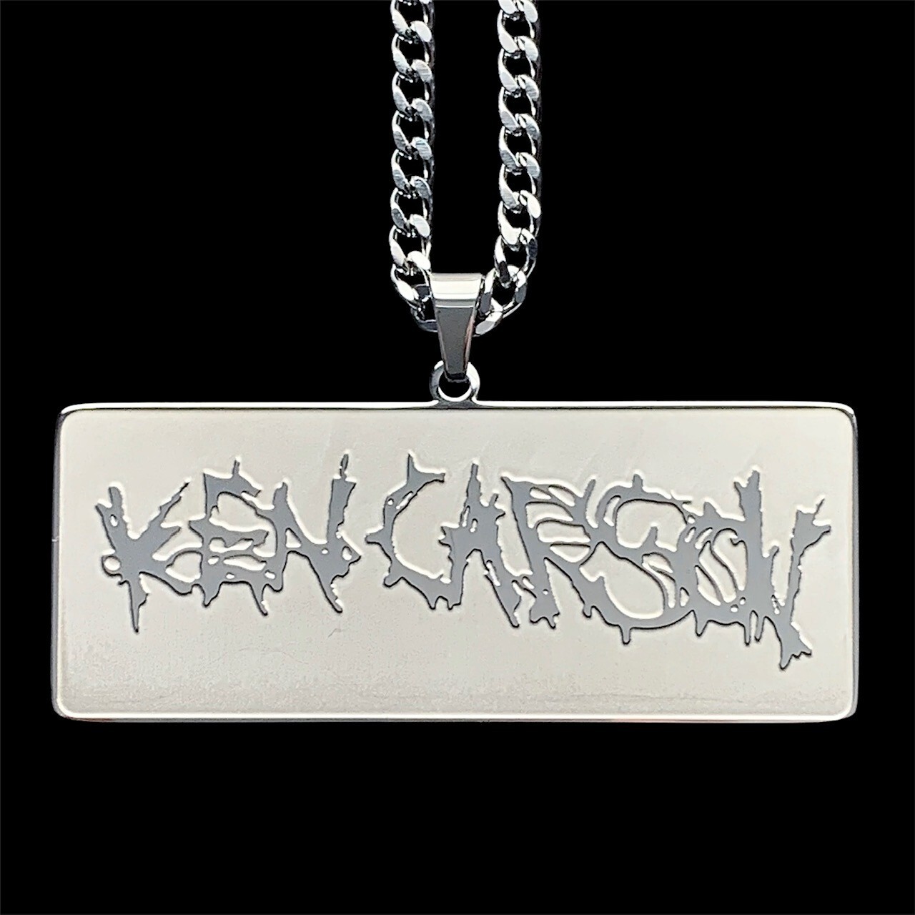 Ken Carson Necklace! Etched Stainless Steel Pendant + Steel Chain Opium Carti