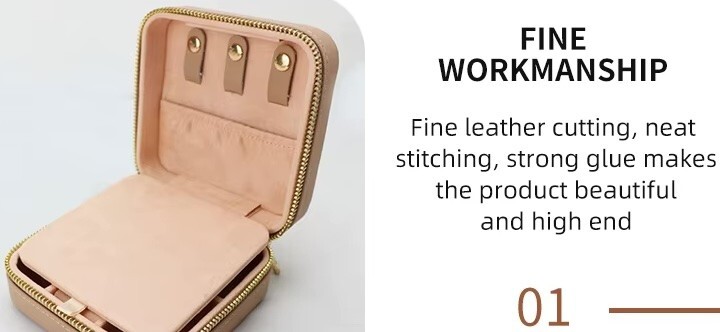 Jewelry Box, Personalized Leather Travel Jewelry Case Organizer with Mirror,