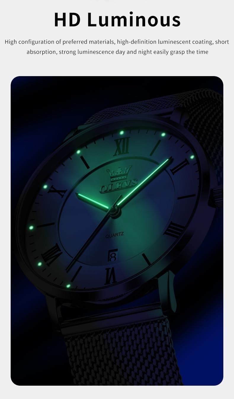 Stainless Steel Men’s Quartz Watch with Day-Date – Casual & Business Style