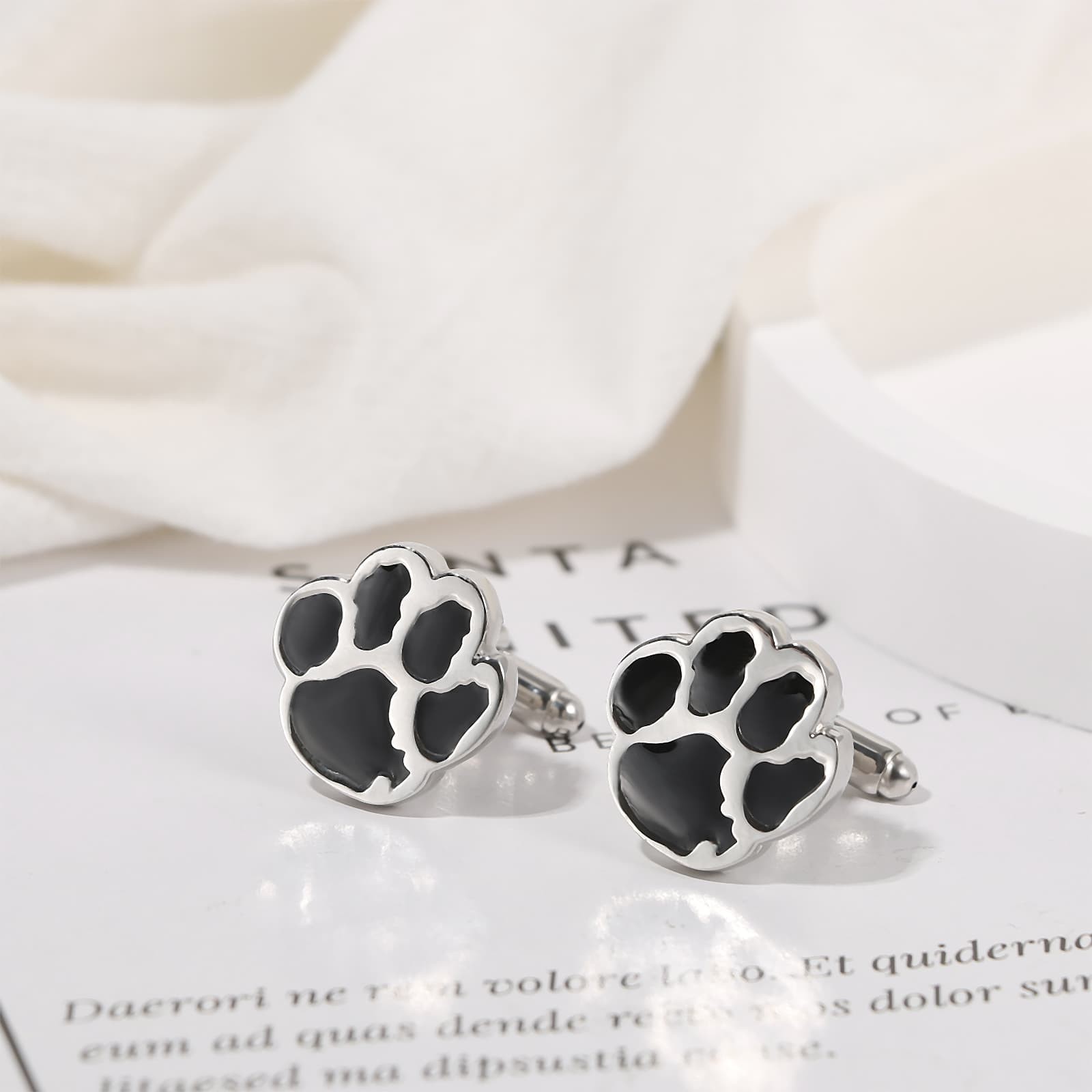 Men’s Pet Paw Print Dress Cufflinks Casual Business Accessories for Daily Wear