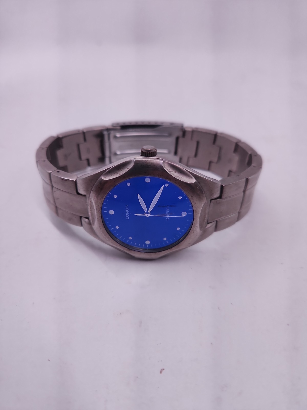 LORUS Mens Watch Steel Case Blue Dial Silver Tone Quartz 30m WR LR0367