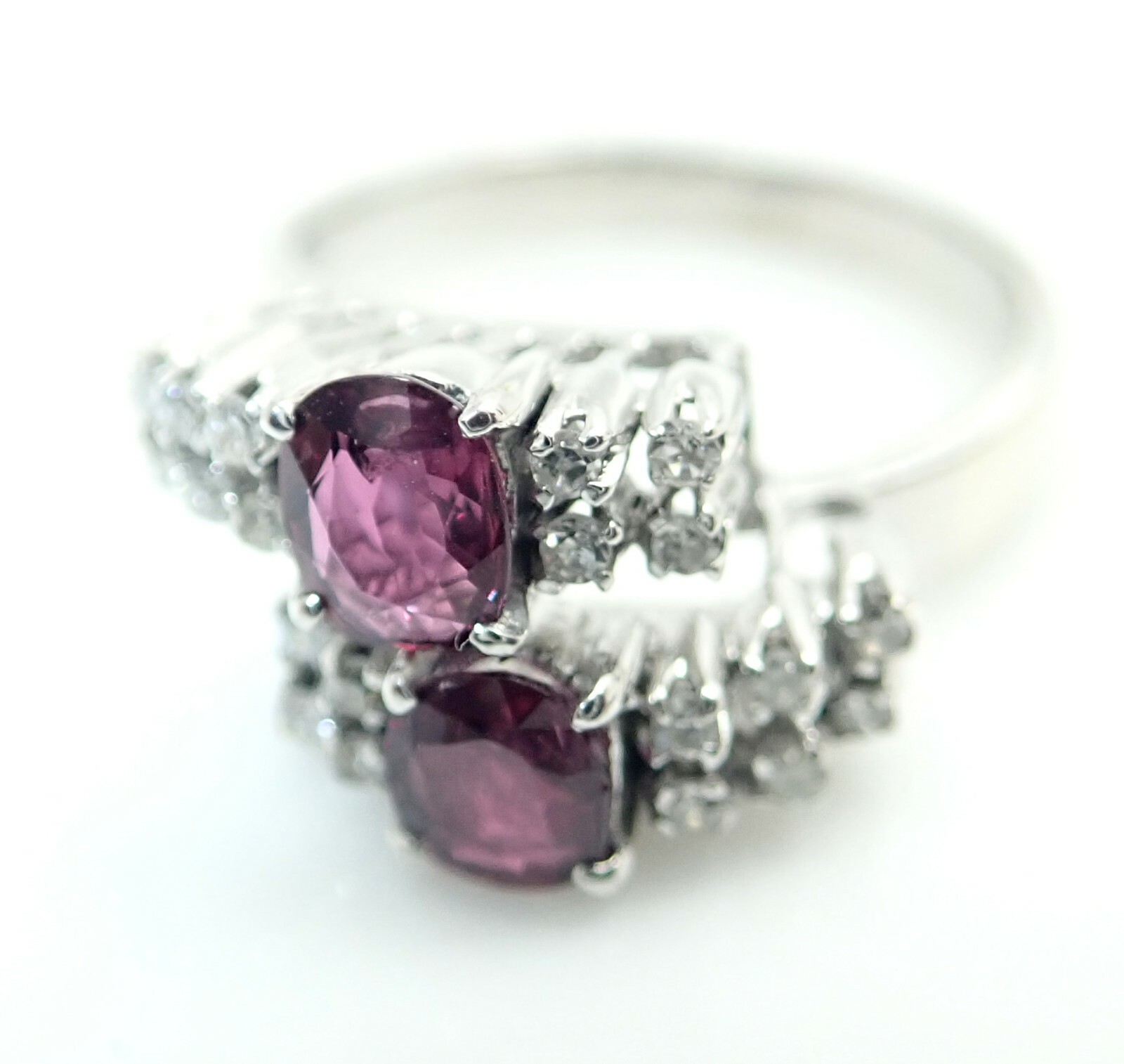 18 K Gold 1 carat Ruby & 0.2 Carat Diamond Cluster Ring Size 7.5