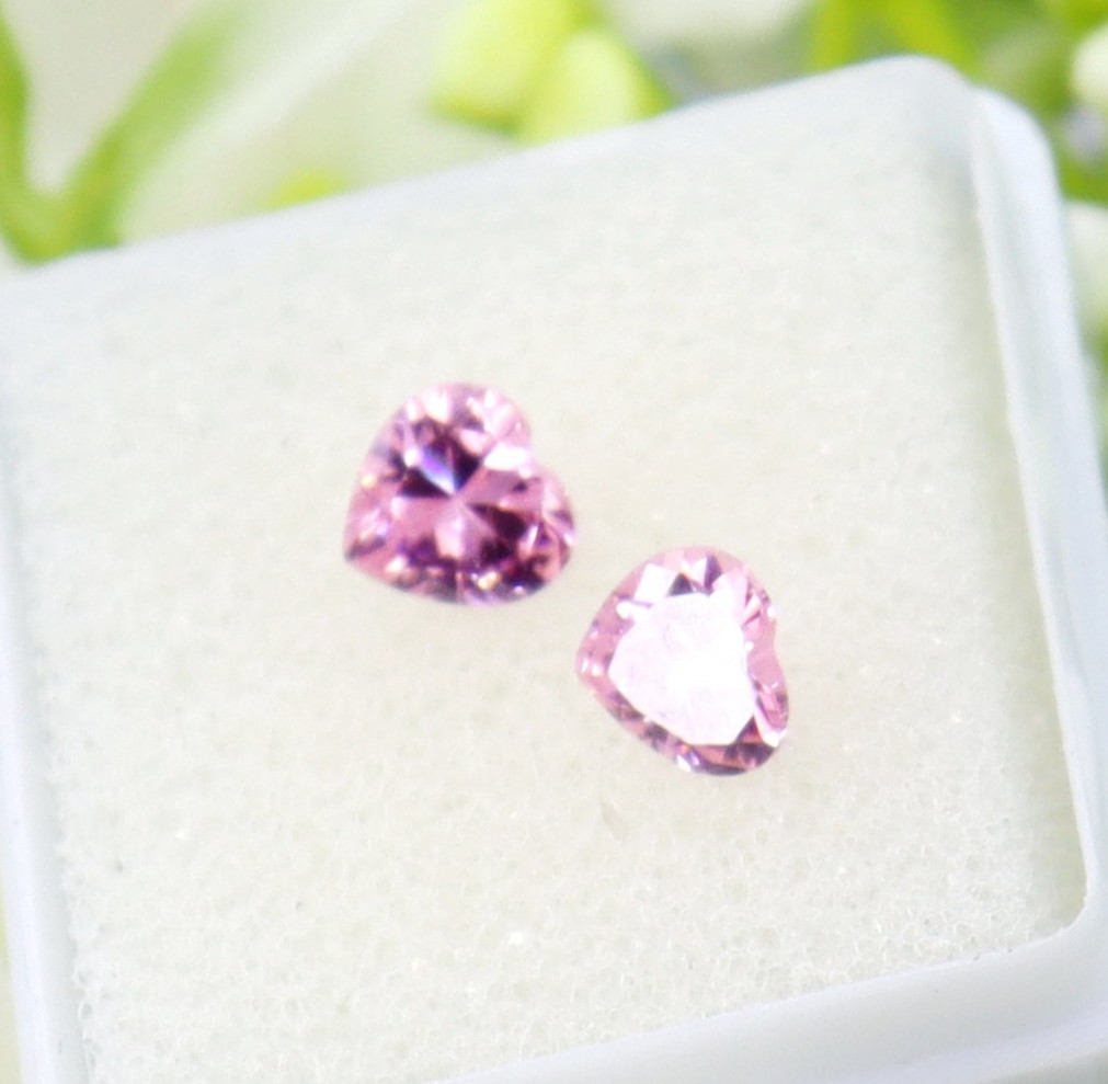 Natural SAPPHIRE Pink Lot Of 2 Pcs Heart Shape CERTIFIED Loose Gemstone 7.75 Ct