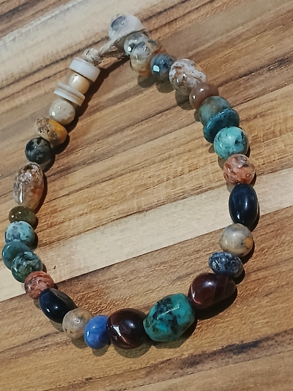 Bracelet Hemp Usa Unisex Travel Hippie Gift African Jasper Crazy Lace Agate