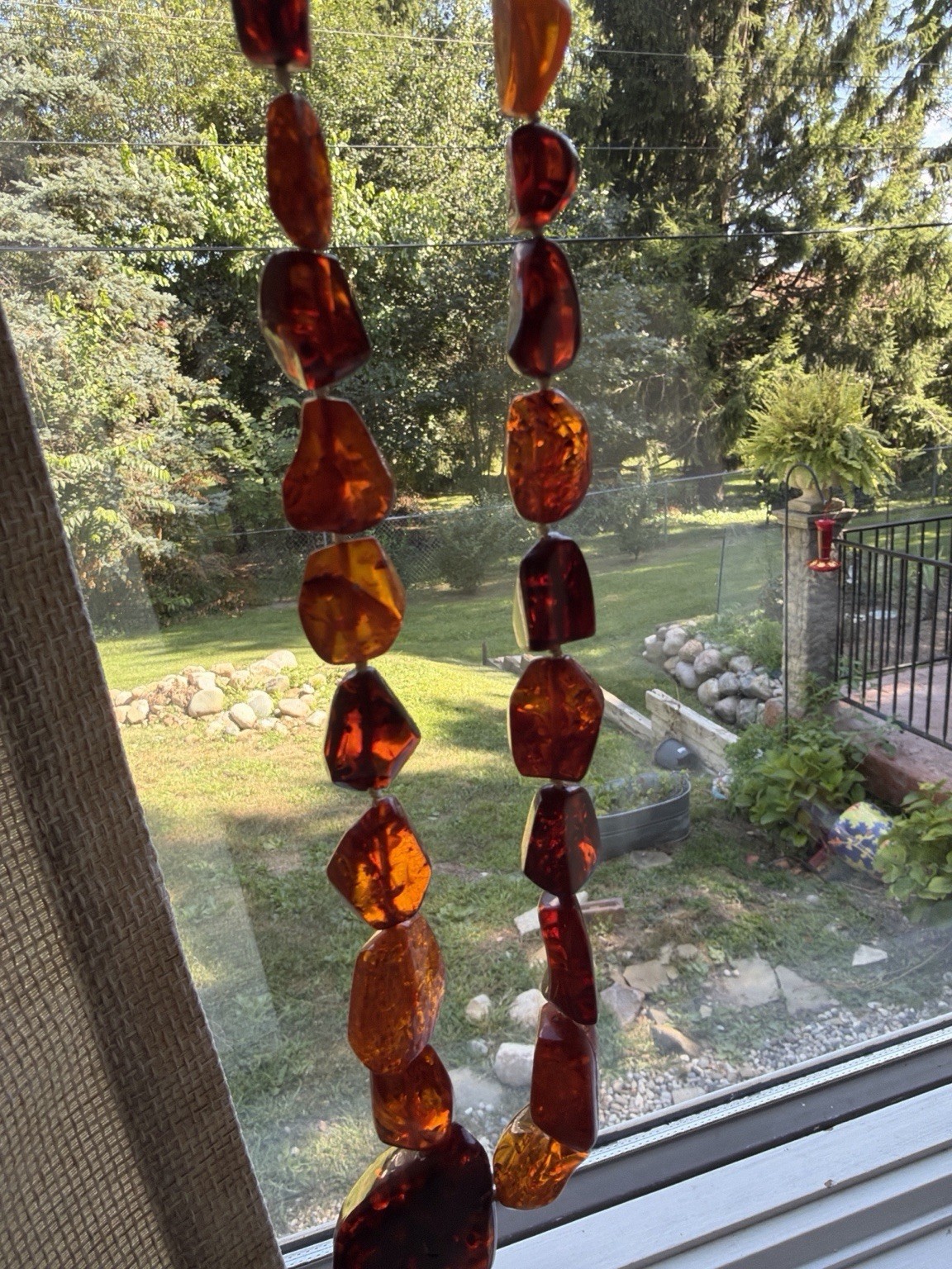 Vintage Natural Amber Necklace 66.8g Hand Knotted Graduated Beads No Clasp. 26”