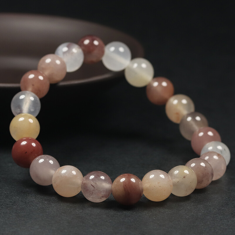 7″&8mm Certified 100% Natural Grade A Brown Lavender Jade Bracelet Bangle 47865