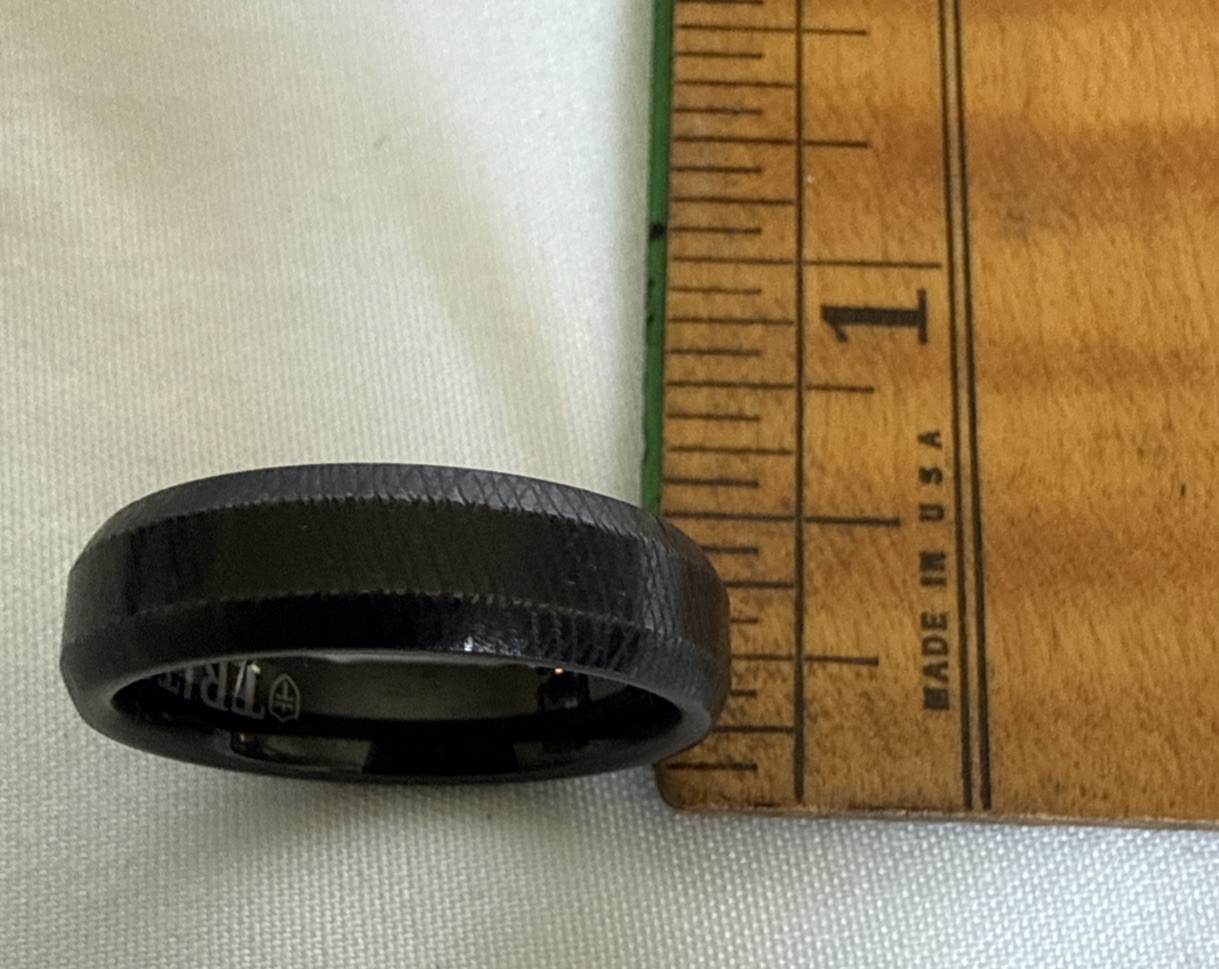 Triton Tungsten Black Carbide TC 850 Men’s Ring Band Sz 9.25 Cut Design