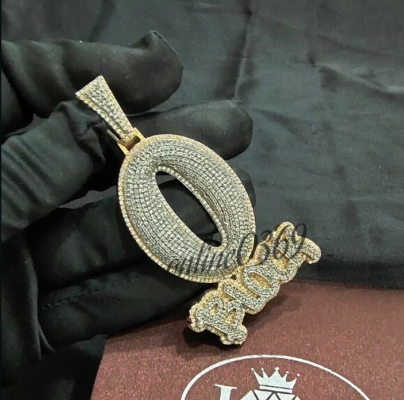 Men’s O Block Custom Layer Letter Pendant in VS SI Lab Grown Diamond 925 Silver