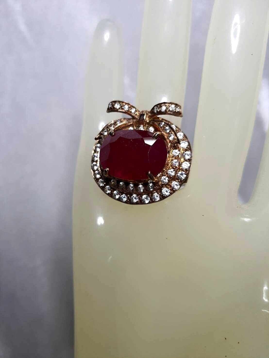 Ring NATURAL Red Ruby Pink gold filled 925 STERLING SILVER cherry gift Size 7