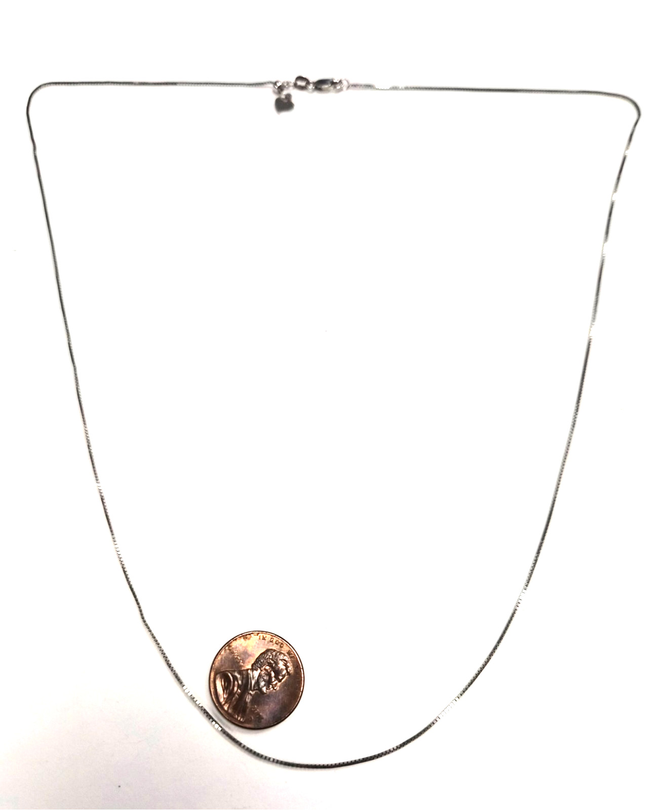 Estate Signed RCI 925 Sterling Silver Adjustable Box Chain 22″ Necklace