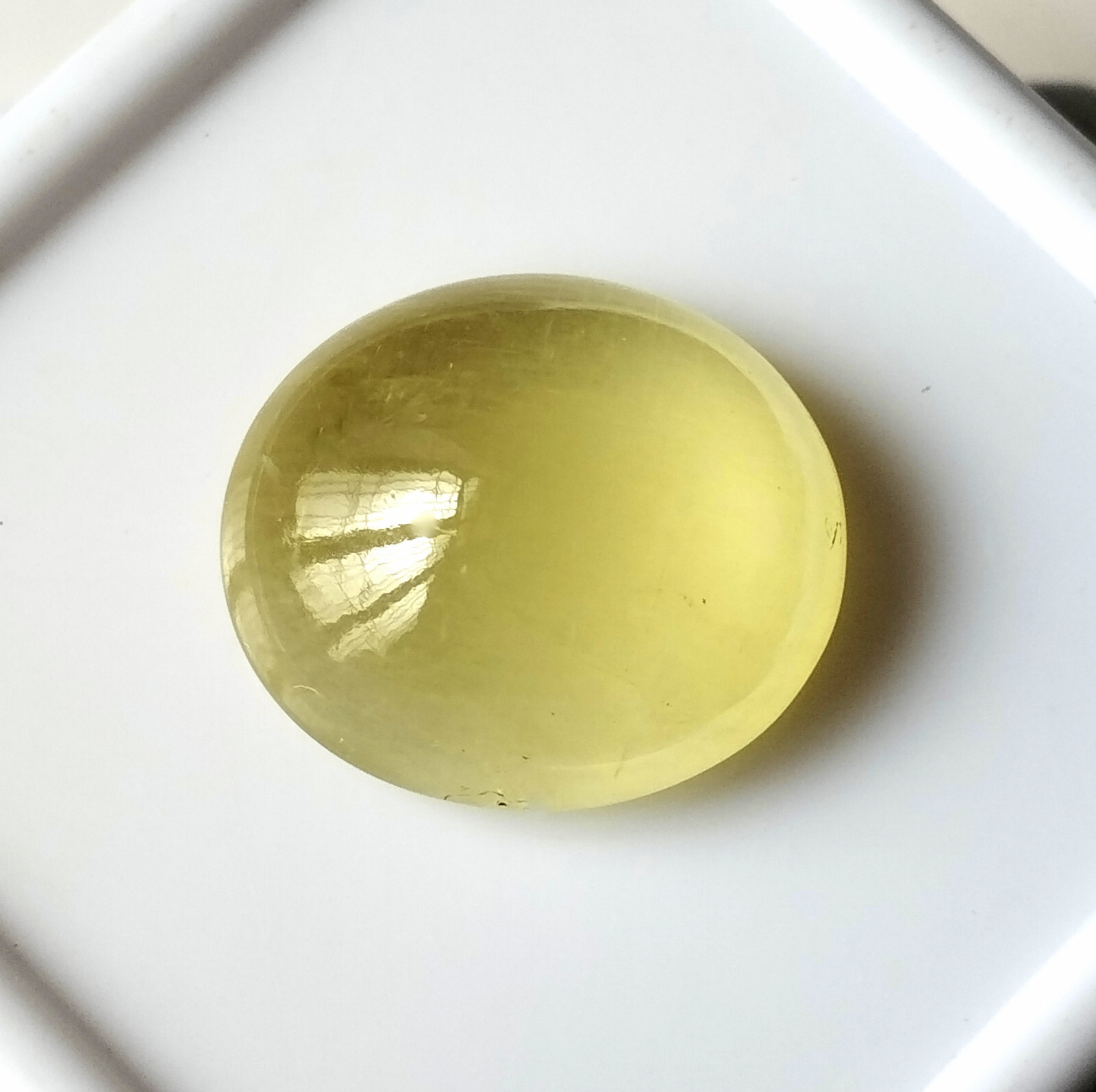 12.80 Carat Natural Yellow Aquamarine Cabochon Oval Untreated Stone 17.5X15.4 mm