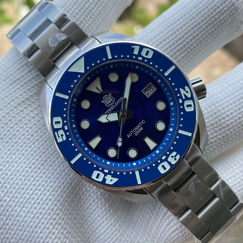 STEELDIVE SD1971 Mens 90mm 200M Automatic Dive Watch NH35 Sapphire Steel