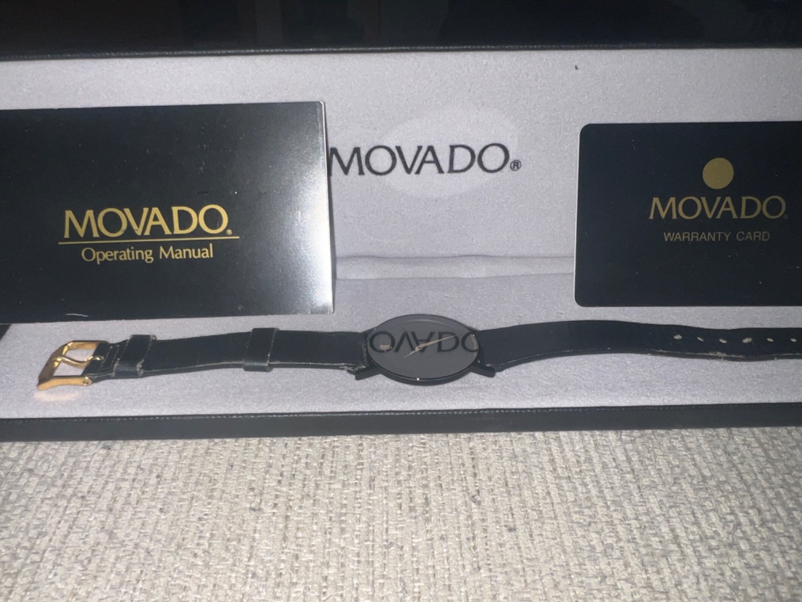 Movado Ultra Slim Men’s Black Watch – 0607086