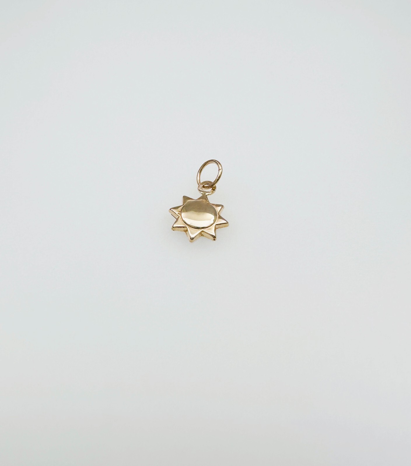 14K Solid Yellow Gold Mini/Petite Celestial Sun Charm Pendant .5x.3″ (13x7mm)