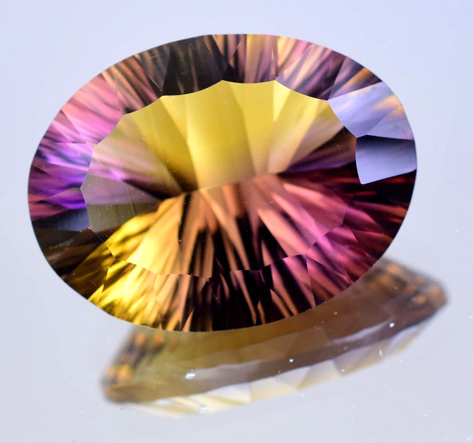 Flawless Natural Bi-Color Ametrine 28.75 Ct Oval Certified Untreated Gemstone