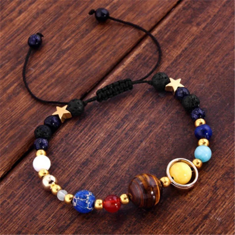 NEW GALAXY SOLAR SYSTEM BRACELET UNISEX ADJUSTABLE PLANETS RESIN BANGLE