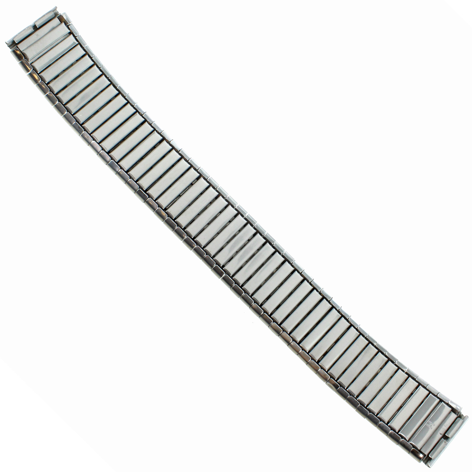 18mm or 20mm Hirsch Pyramid Stainless Twist-O-Flex Silver Tone Watch Band Long