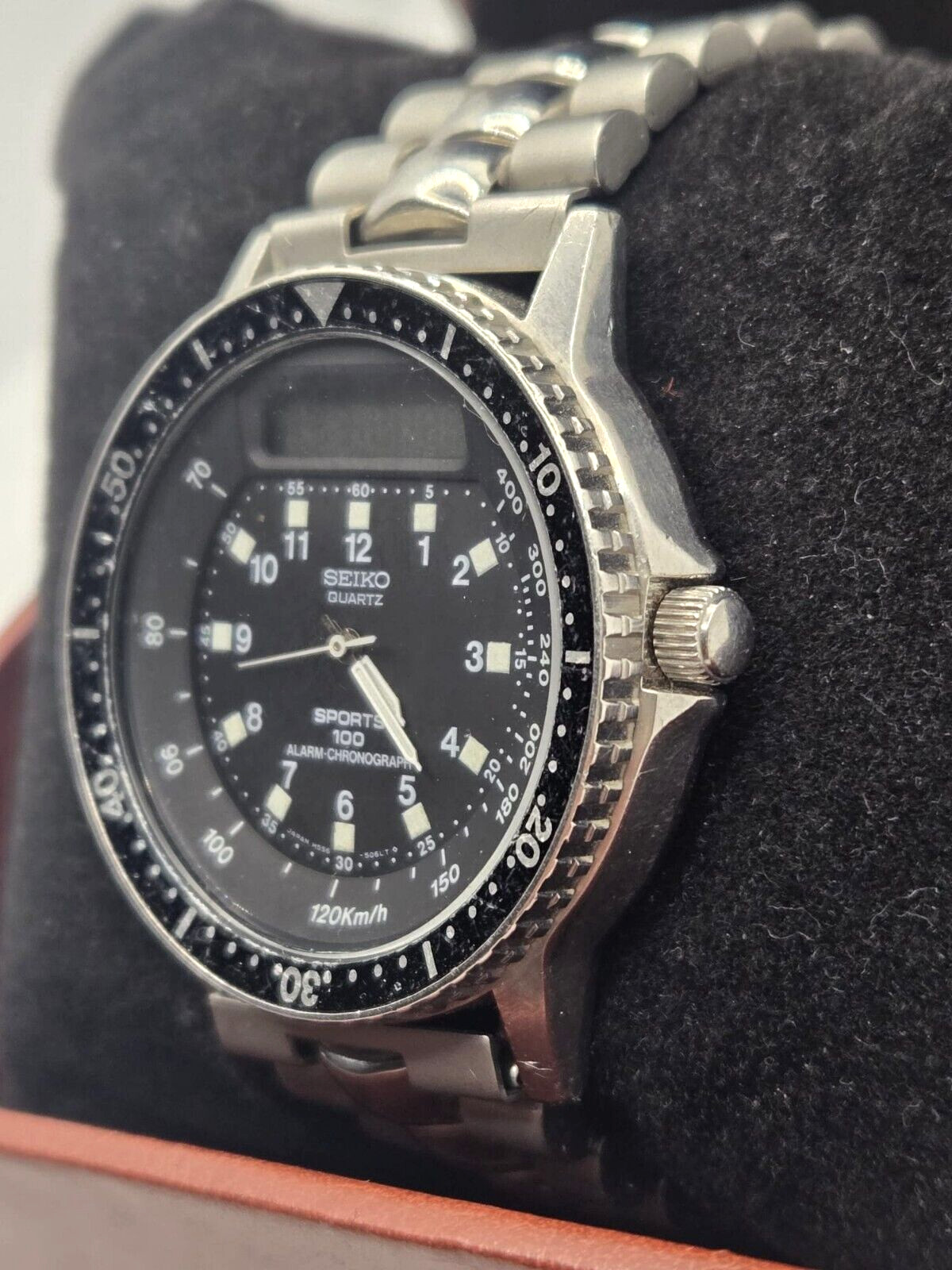 Vintage Seiko Mens Baby Arnie H556-5029 Quartz Stainless Steel Watch – Working