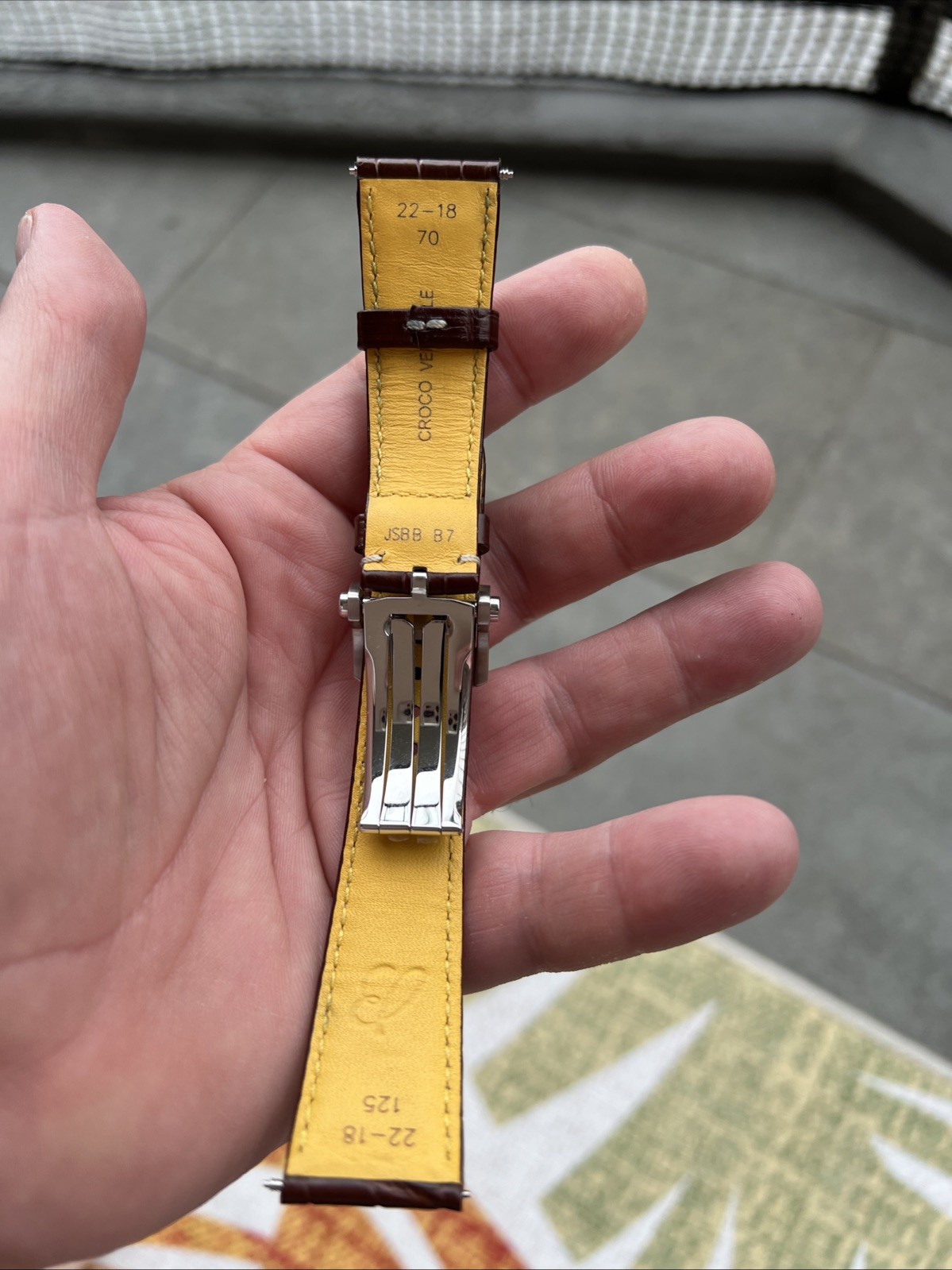 Breitling Croco Strap w Deployment Clasp 22-18 mm Brown