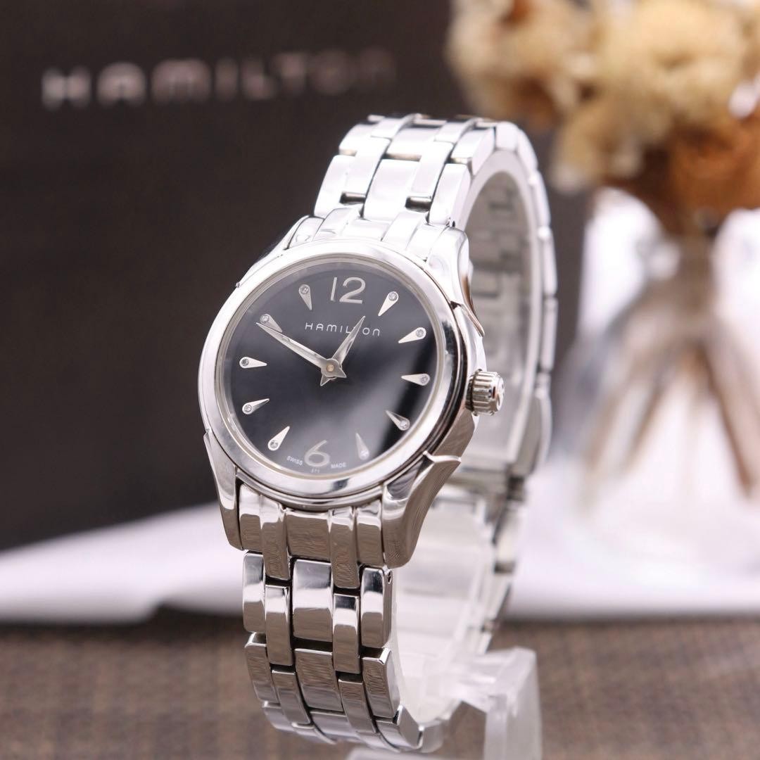 HAMILTON Jazzmaster H322610 10P Diamond New Batt 26mm Black | From JAPAN
