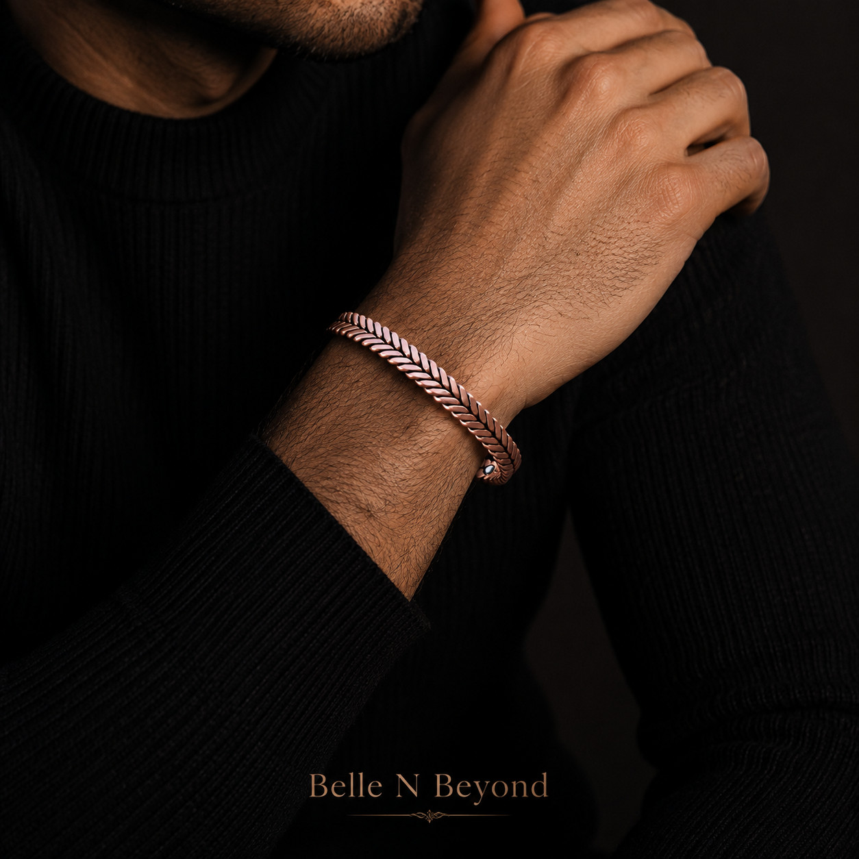 Pure Copper Magnetic Bracelet Adjustable Braided Cuff 6 Magnets Unisex