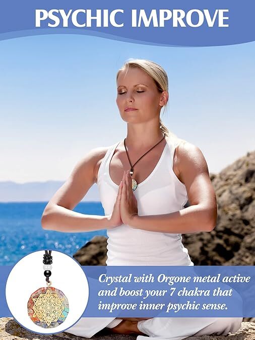Sacred Geometry Crystal Necklace Flower Of Life Tree Of Life Metatrons Cube Om