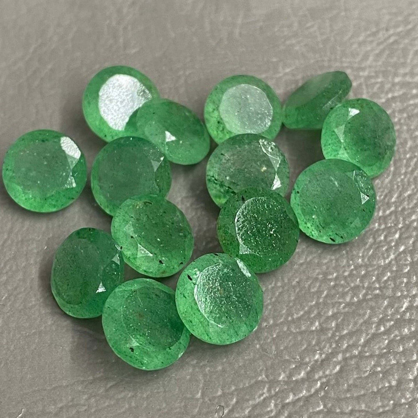 Natural Green Strawberry Quartz Round Faceted Cut 5mm To 20mm Loose Gemstone