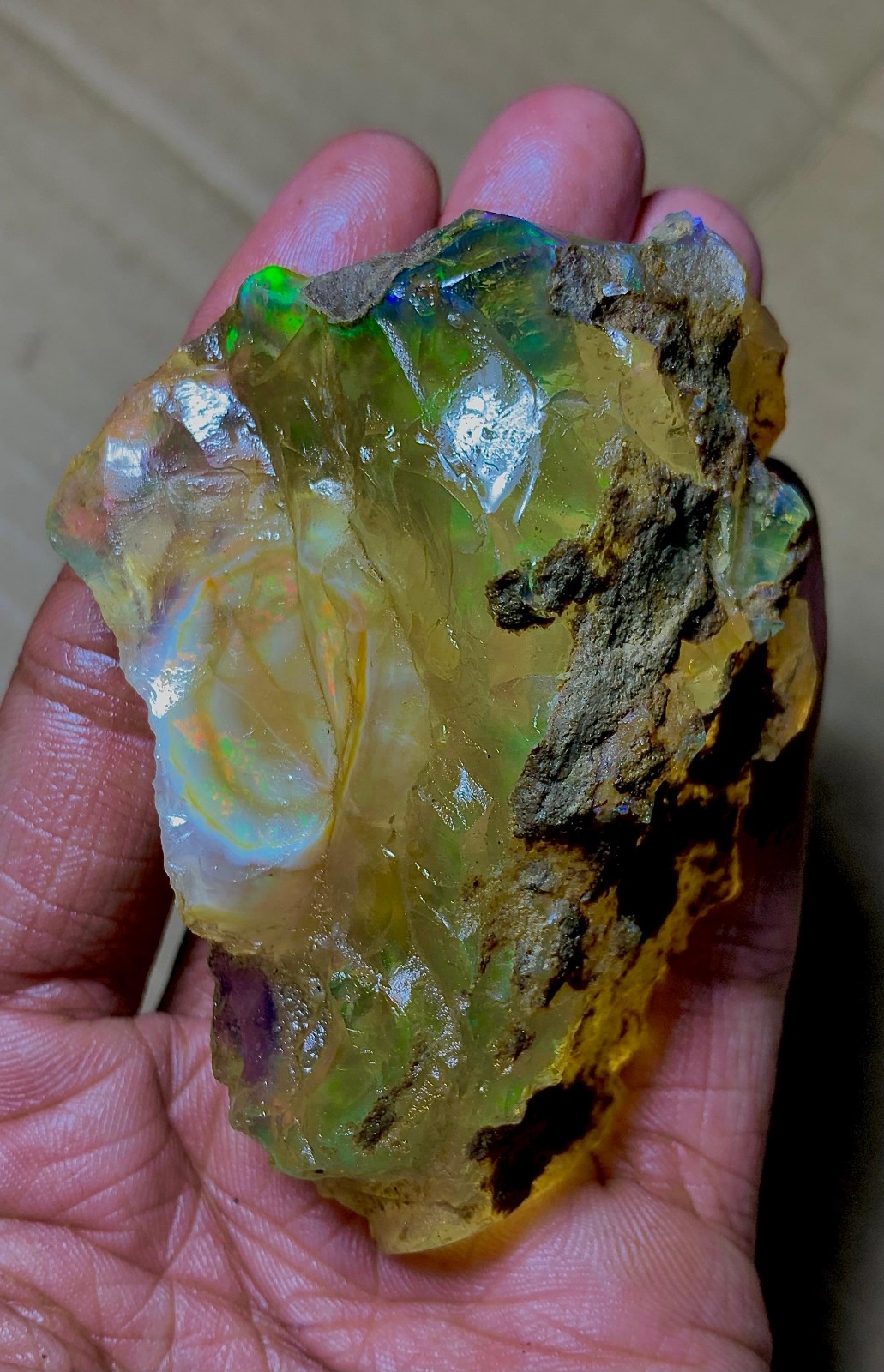 Natural Ethiopian Welo Opal Rough Flashy Fire Play Of Color Huge 422 Ct Raw