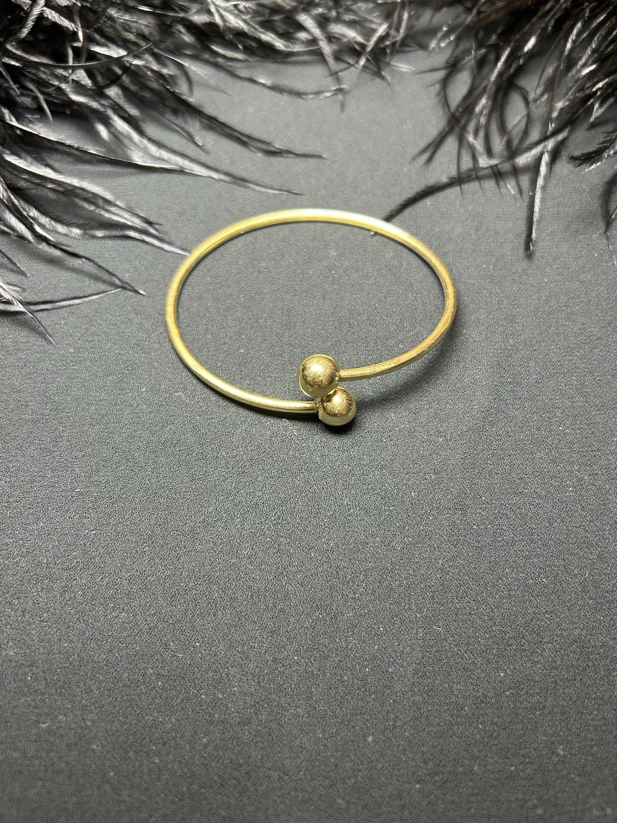 Tiffany & Co. 18K Yellow Gold Ball End Open Bangle Bracelet, No Stone