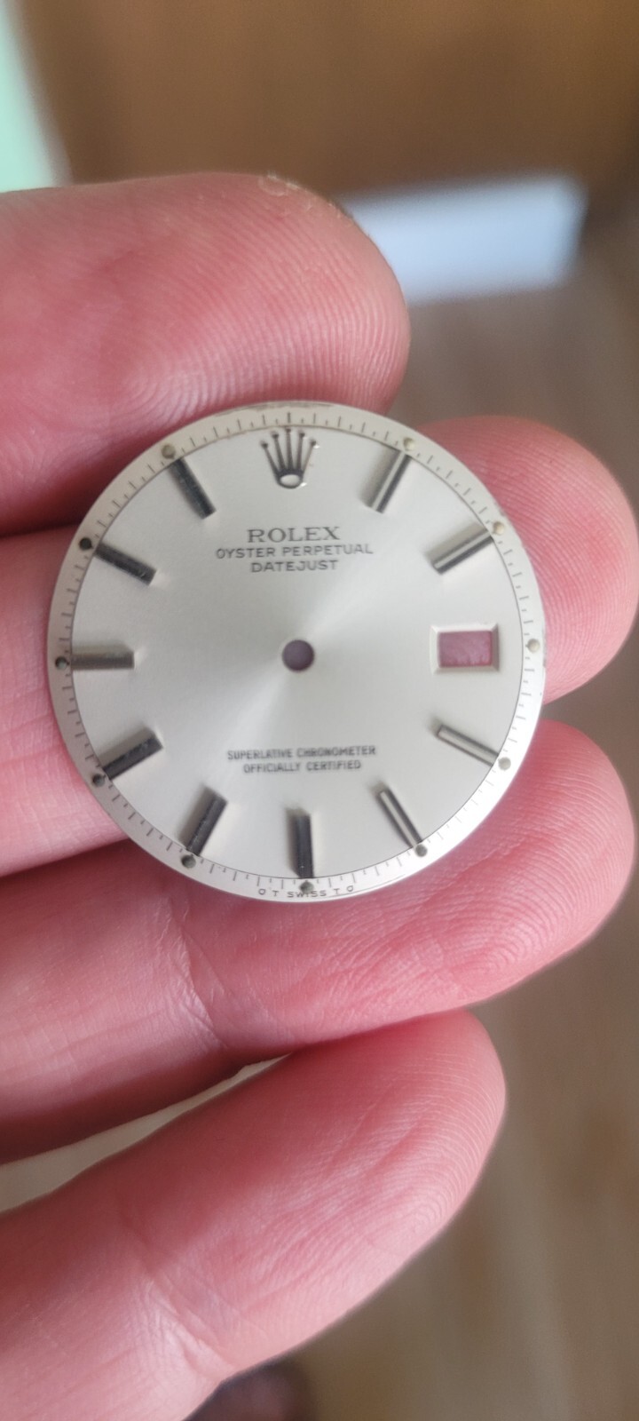 Rolex 100% genuine Silver Sigma non quick set 1601 dial with large hour markers